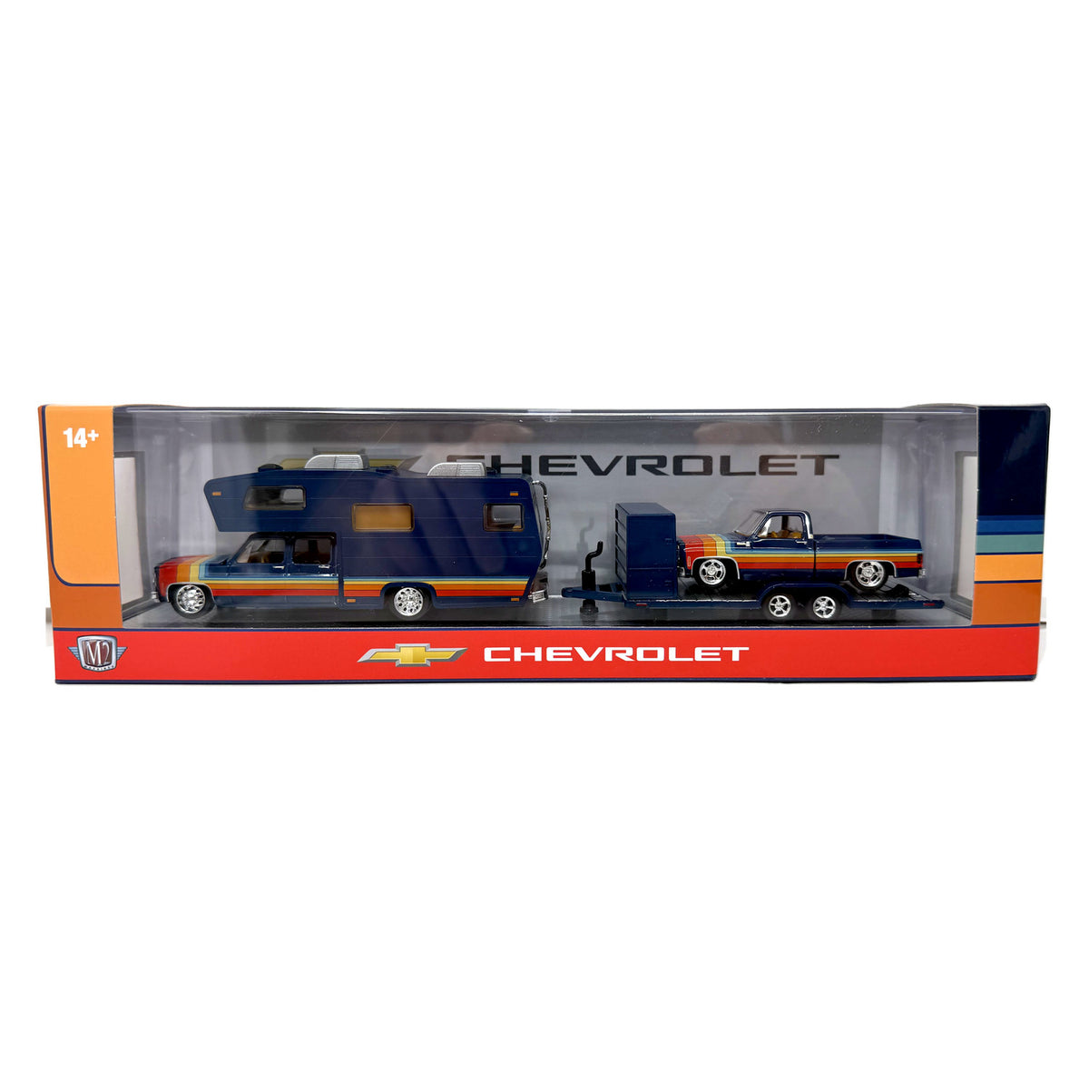M2 Machines Chevy Cheyenne Super 30 Camper &amp; Chevy C10 Silverado 1:64 Diecast