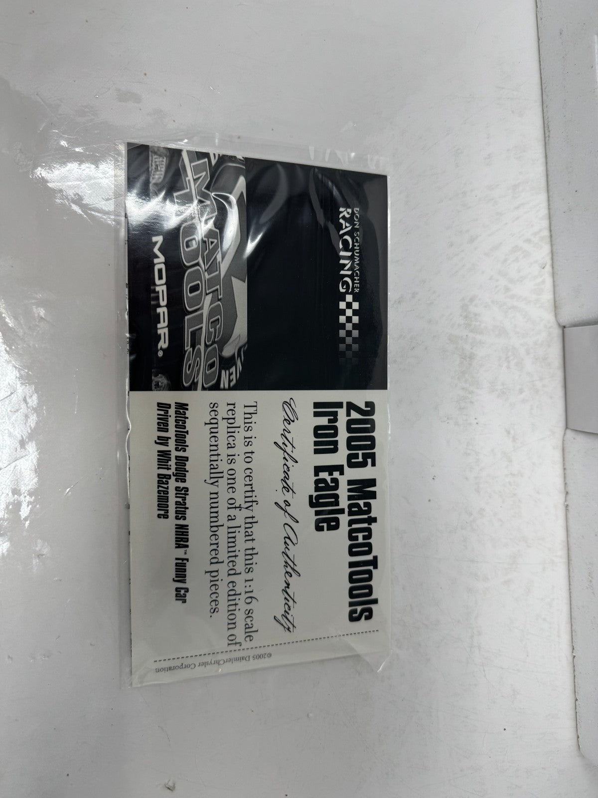 Milestone Whit Bazemore NHRA Matco Tools Iron Eagle Dodge Funny Car 1:16 Scale