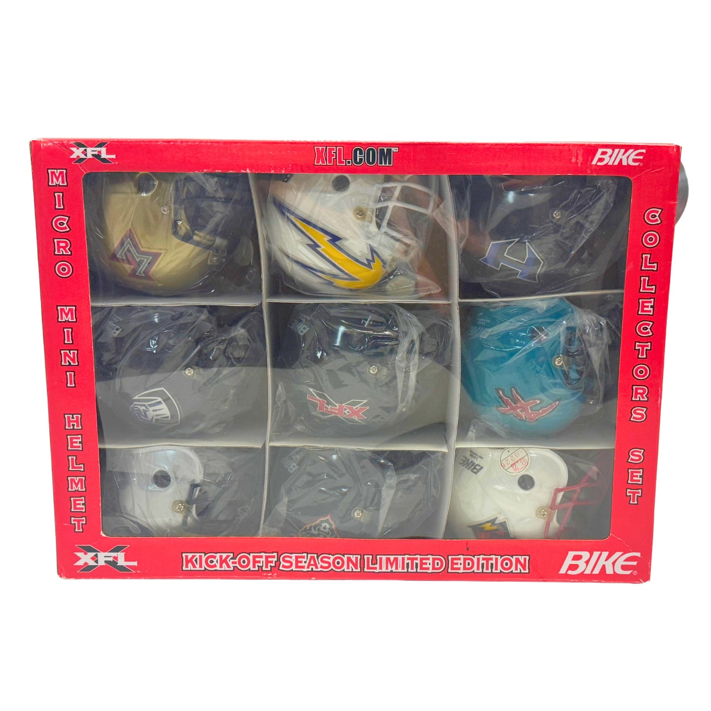 XFL 2001 Kickoff Season Bike Micro Mini Helmet Collectors Set Limited Edition