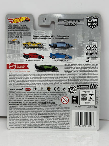 Hot Wheels Premium Exotic Envy Lamborghini Essenza SCV12 1:64 Diecast