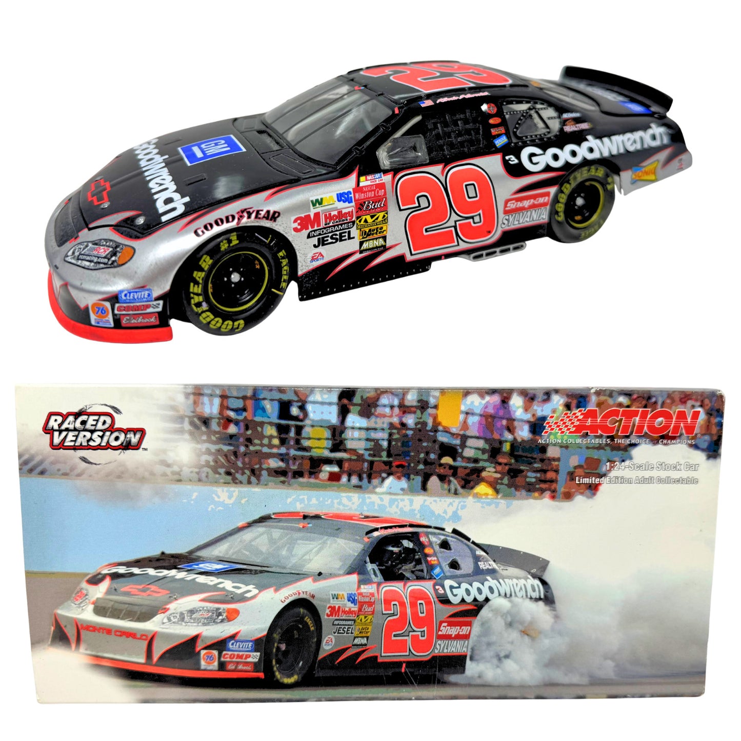 Action Nascar #29 Kevin Harvick GM Goodwrench Victory Burn-out 2003 1:24 Diecast