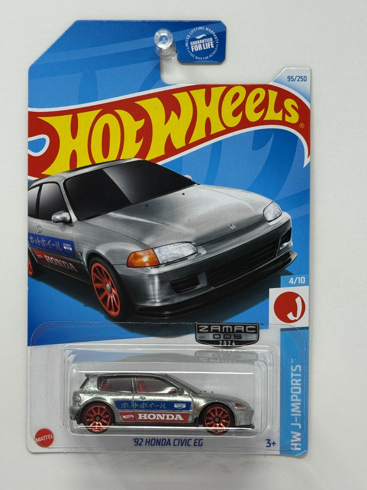 Hot Wheels HW J-Imports 1992 Honda Civic EG ZAMAC 1:64 Diecast