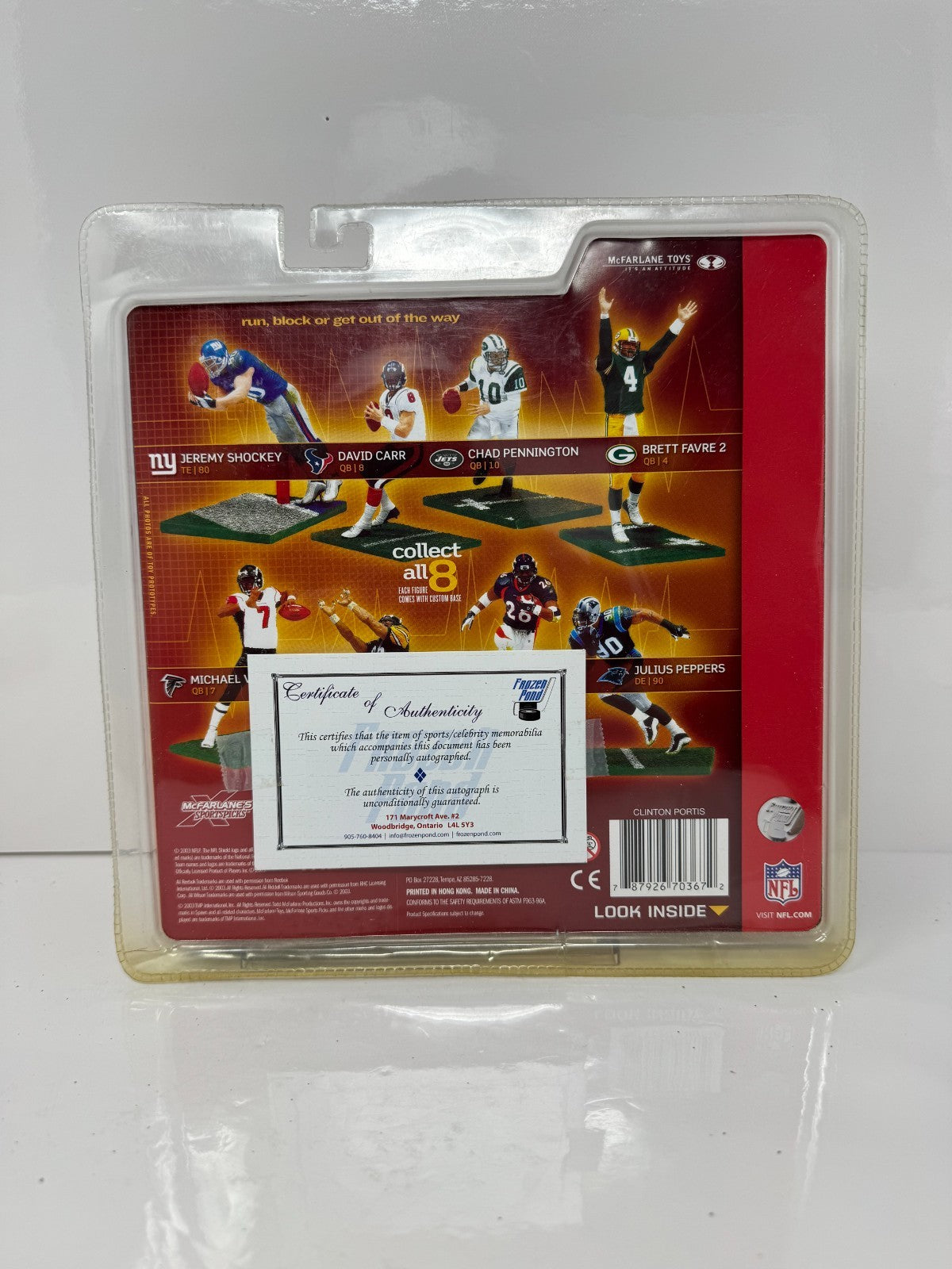 McFarlane NFL Clinton Portis Denver Broncos Figure Autographed Frozen Pond COA