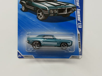Hot Wheels Muscle Mania 1969 Pontiac Firebird T/A 1:64 Diecast Teal V1