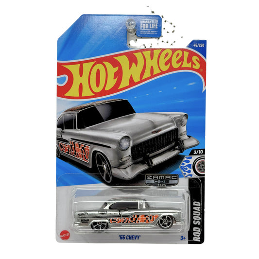 Hot Wheels Rod Squad 1955 Chevy ZAMAC 1:64 Diecast