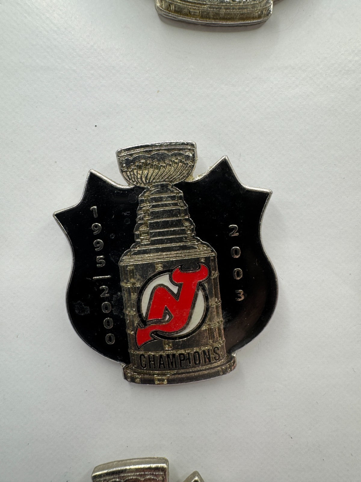 New Jersey Devils 1995 2000 2003 Cup Champions NHL Lapel Pin
