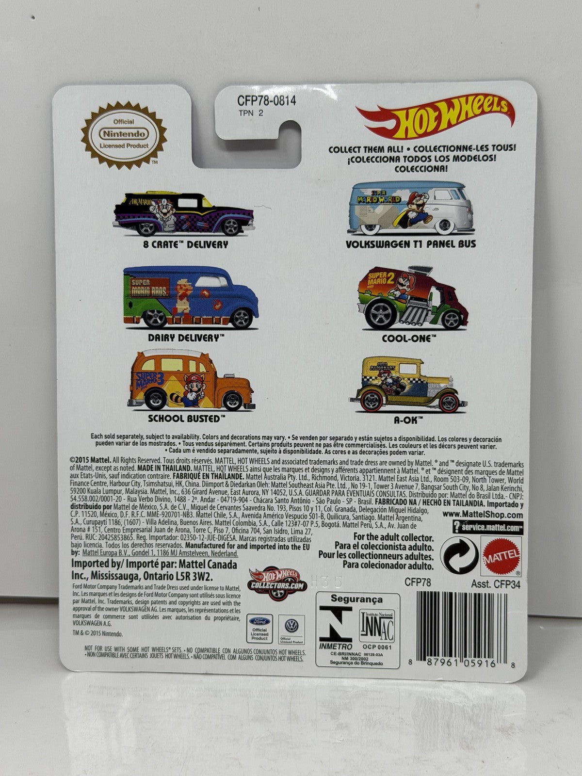 Hot Wheels Dr. Mario 8 Crate Delivery 1:64 Diecast Real Riders