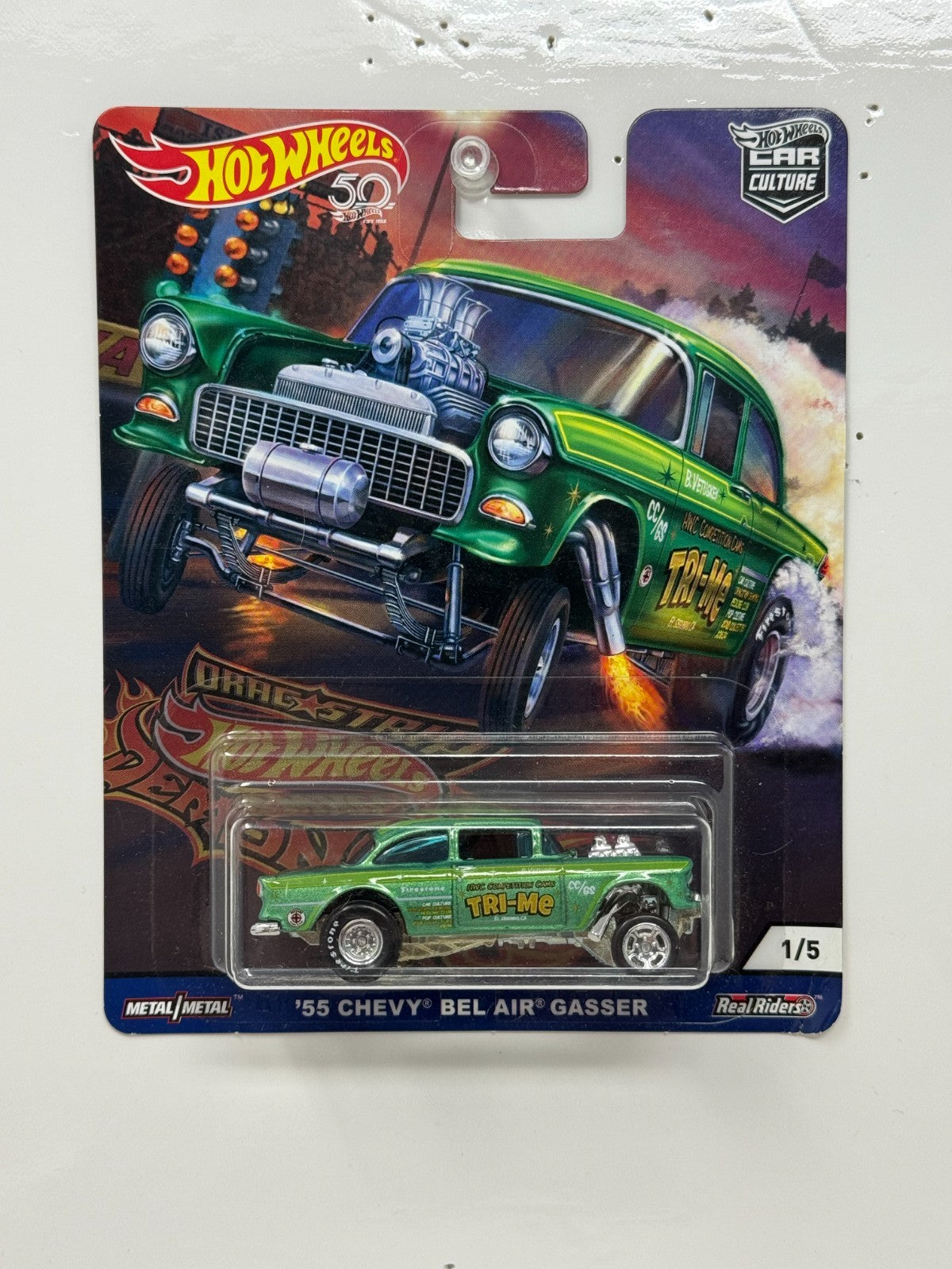 Hot Wheels Premium Drag Strip Demons 1955 Chevy Bel Air Gasser 1:64 Diecast