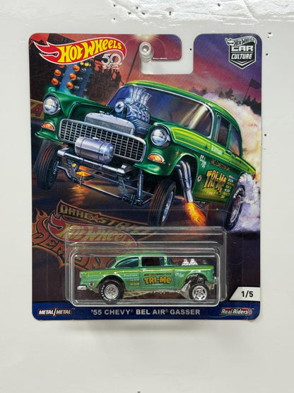 Hot Wheels Premium Drag Strip Demons 1955 Chevy Bel Air Gasser 1:64 Diecast