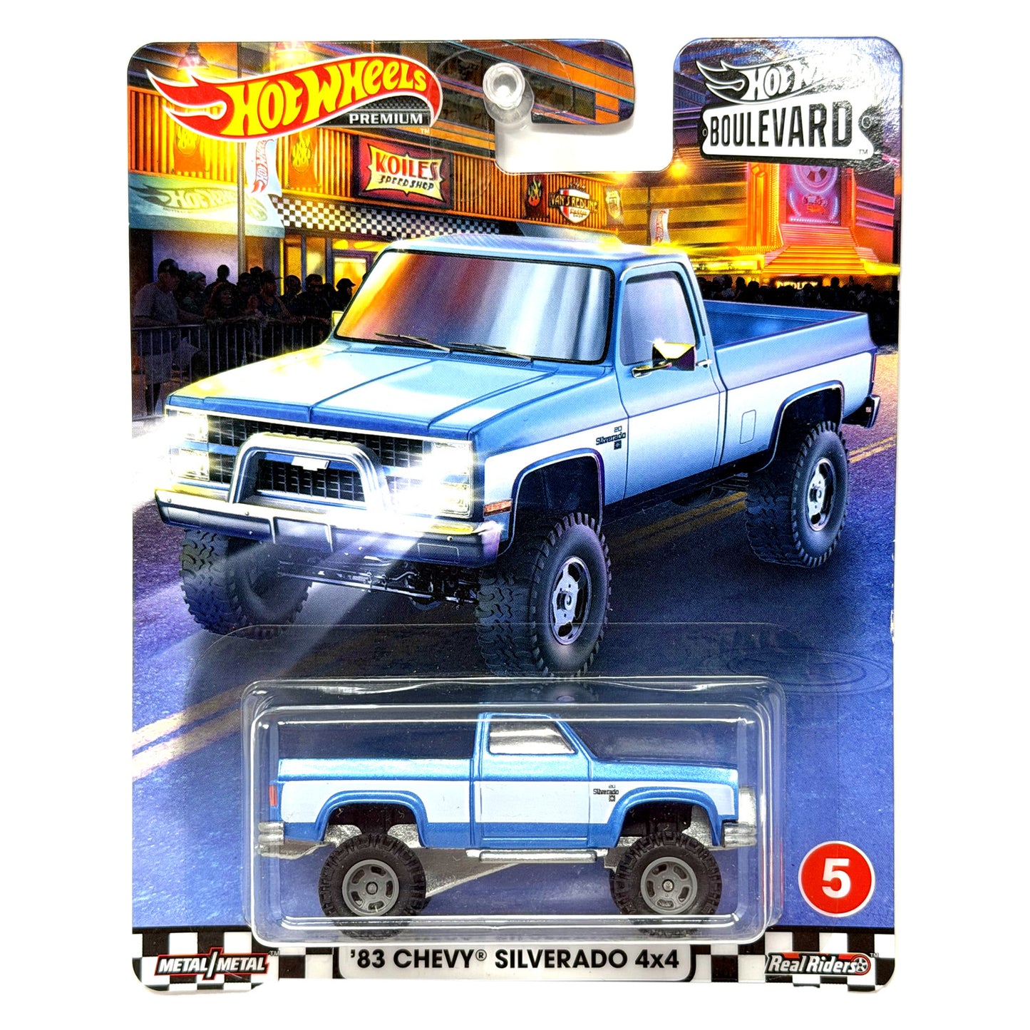 Hot Wheels Premium Boulevard #5 1983 Chevrolet Silverado 4x4 1:64 Diecast