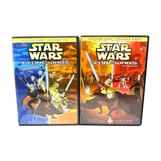Star Wars Clone Wars Volumes 1 & 2 (DVD) Animated 2-Disc Lot