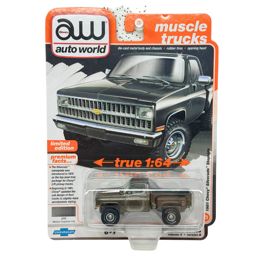 Auto World Muscle Trucks 1981 Chevy Silverado Stepside 1:64 Diecast