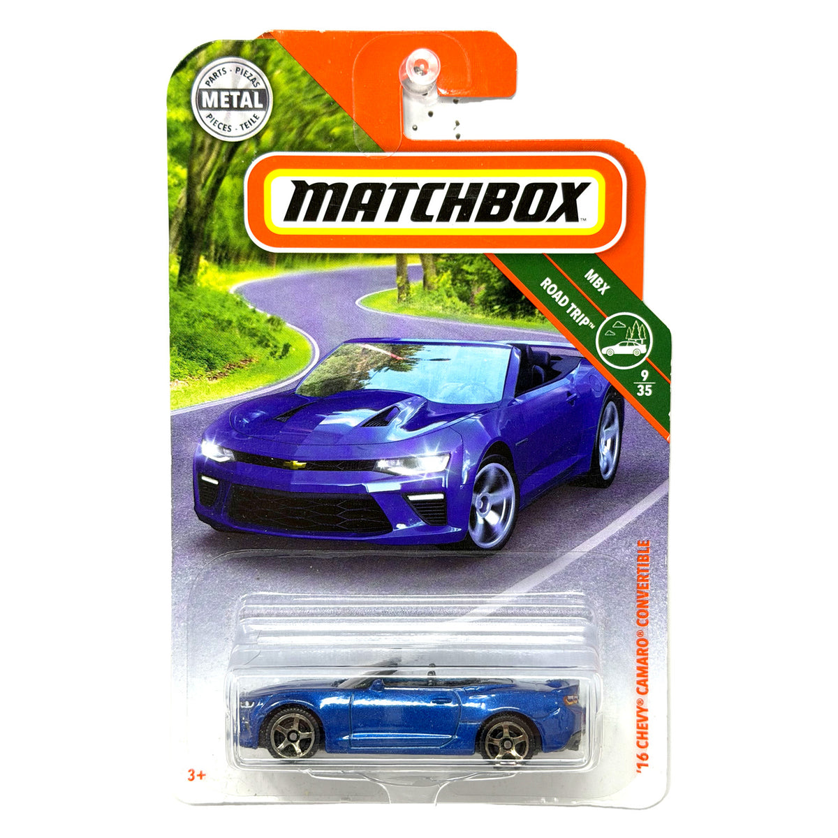 Matchbox Road Trip 2016 Chevrolet Camaro Convertible 1:64 Diecast Blue