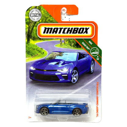 Matchbox Road Trip 2016 Chevrolet Camaro Convertible 1:64 Diecast Blue