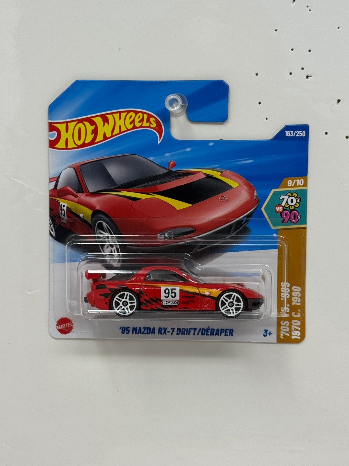 Hot Wheels 70s vs. 90s 1995 Mazda RX-7 Drift 1:64 Diecast Short Card