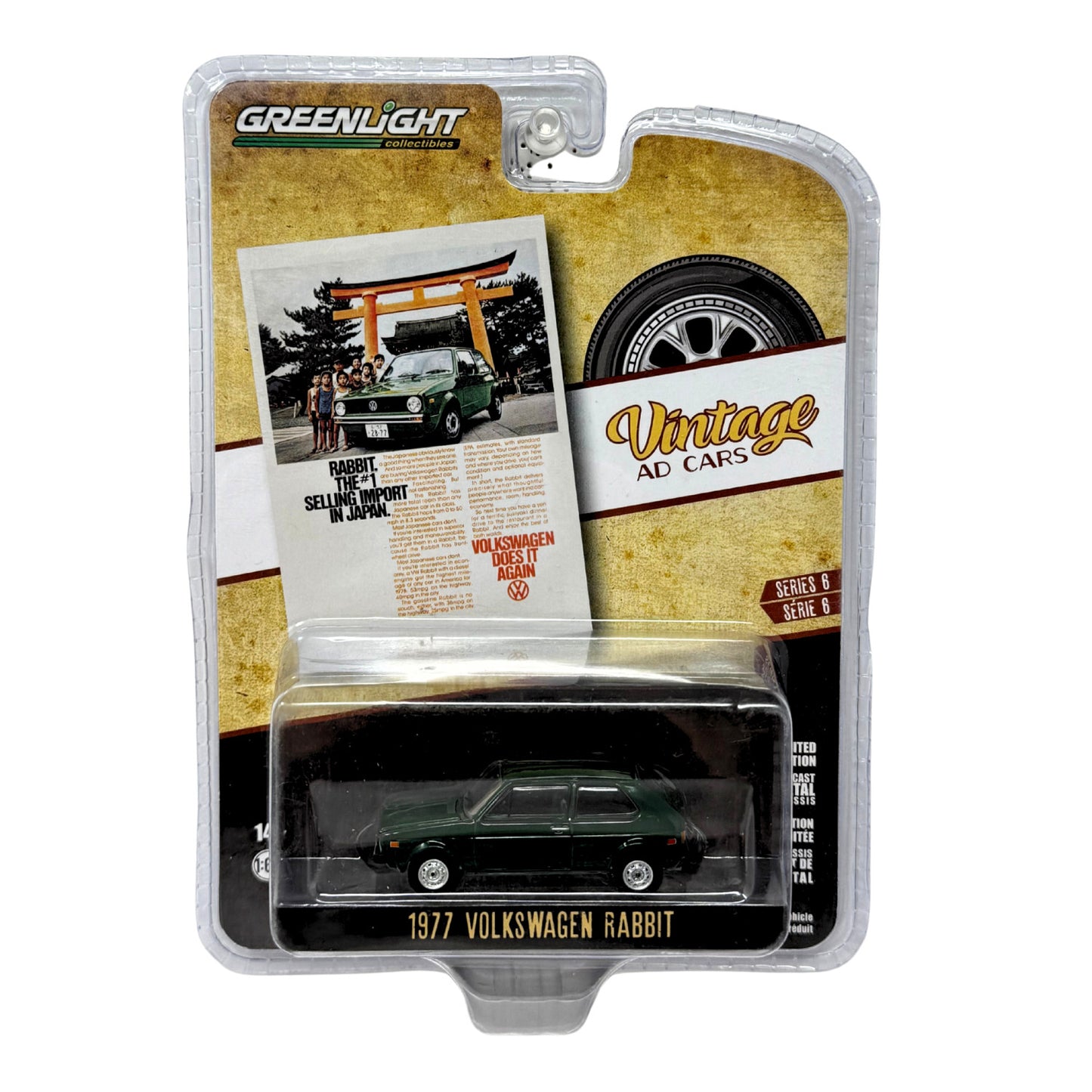 Greenlight Vintage Ad Cars 1977 Volkswagen Rabbit 1:64 Diecast