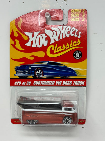 Hot Wheels Classics Customized Volkswagen Drag Truck Red White 1:64 Diecast