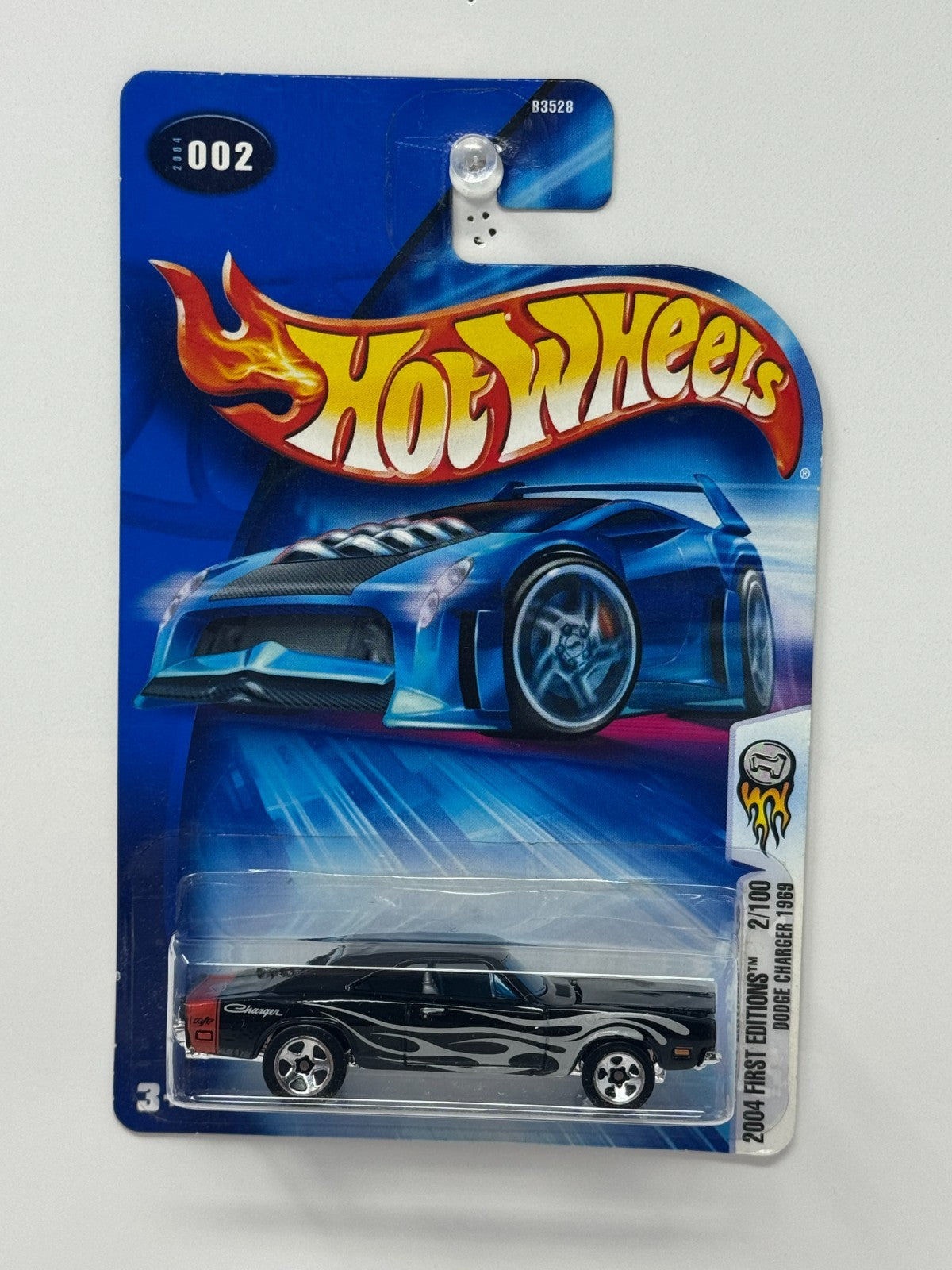 Hot Wheels First Editions 1969 Dodge Charger 1:64 Diecast Black Flames