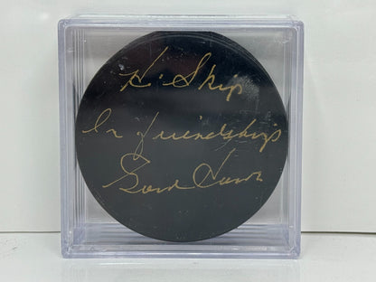 Gordie Howe Signed NHL Autograph Puck Gold Auto