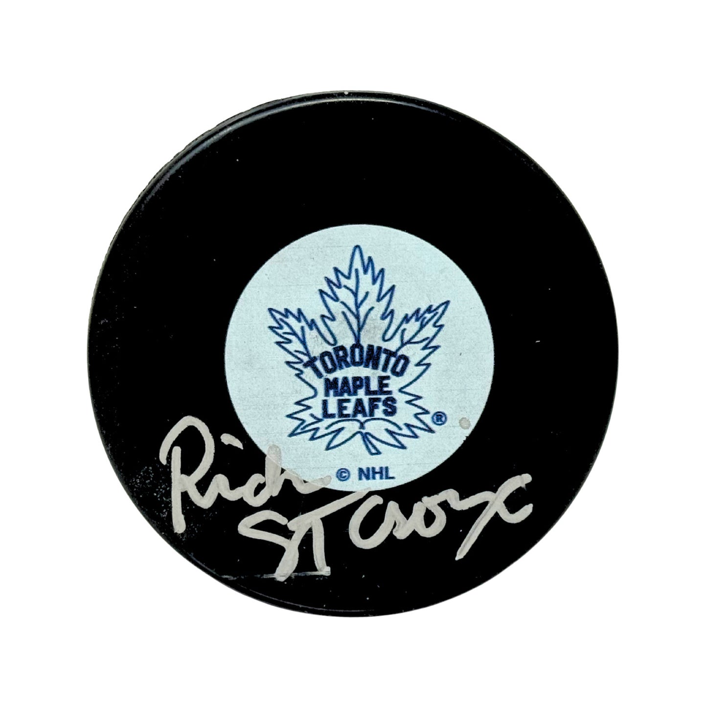 Rick St. Croix Toronto Maple Leafs Signed NHL Autograph Puck Silver Auto