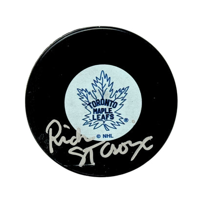 Rick St. Croix Toronto Maple Leafs Signed NHL Autograph Puck Silver Auto