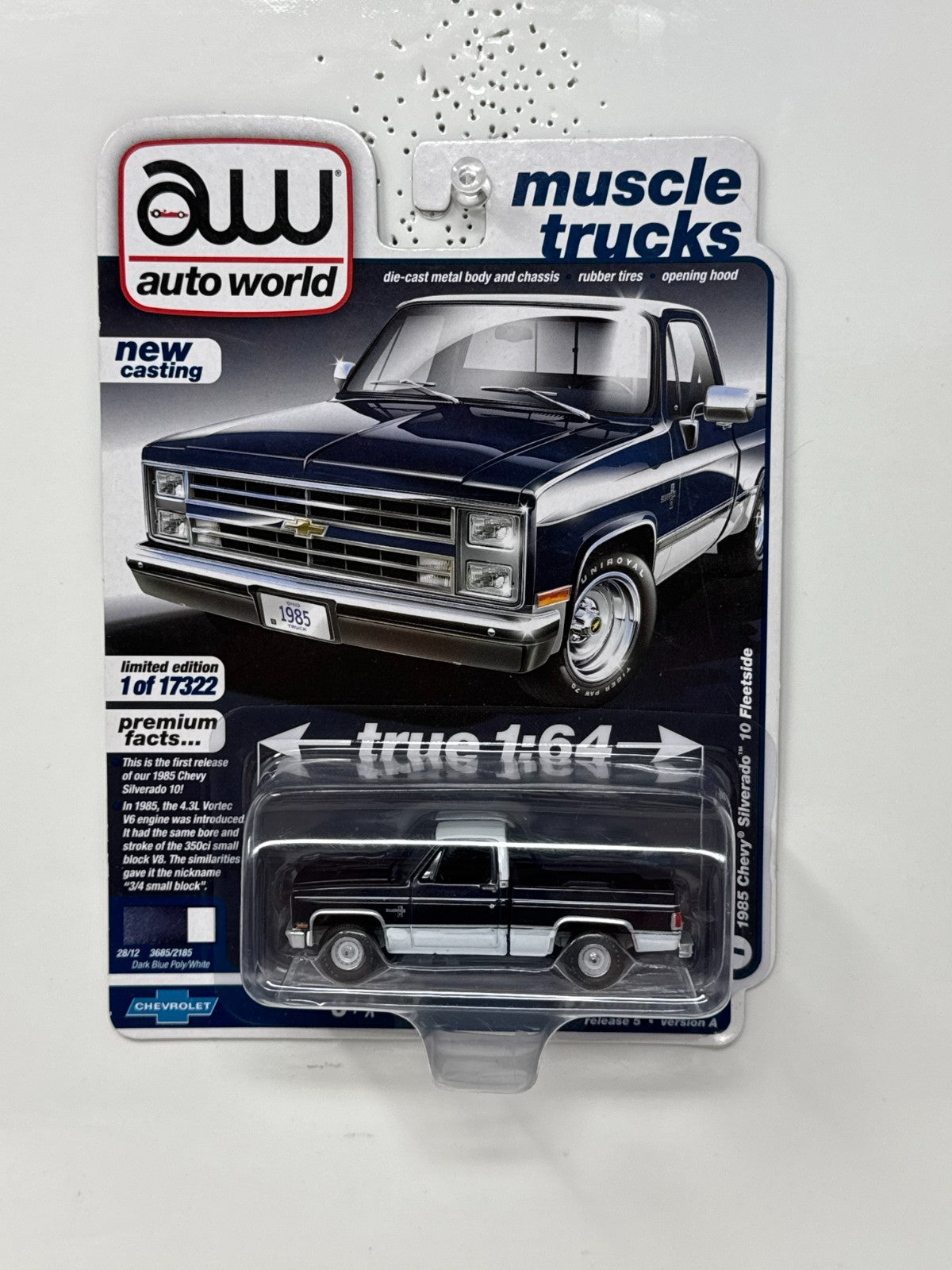 Auto World Muscle Trucks 1985 Chevy Silverado 10 Fleetside 1:64 Diecast