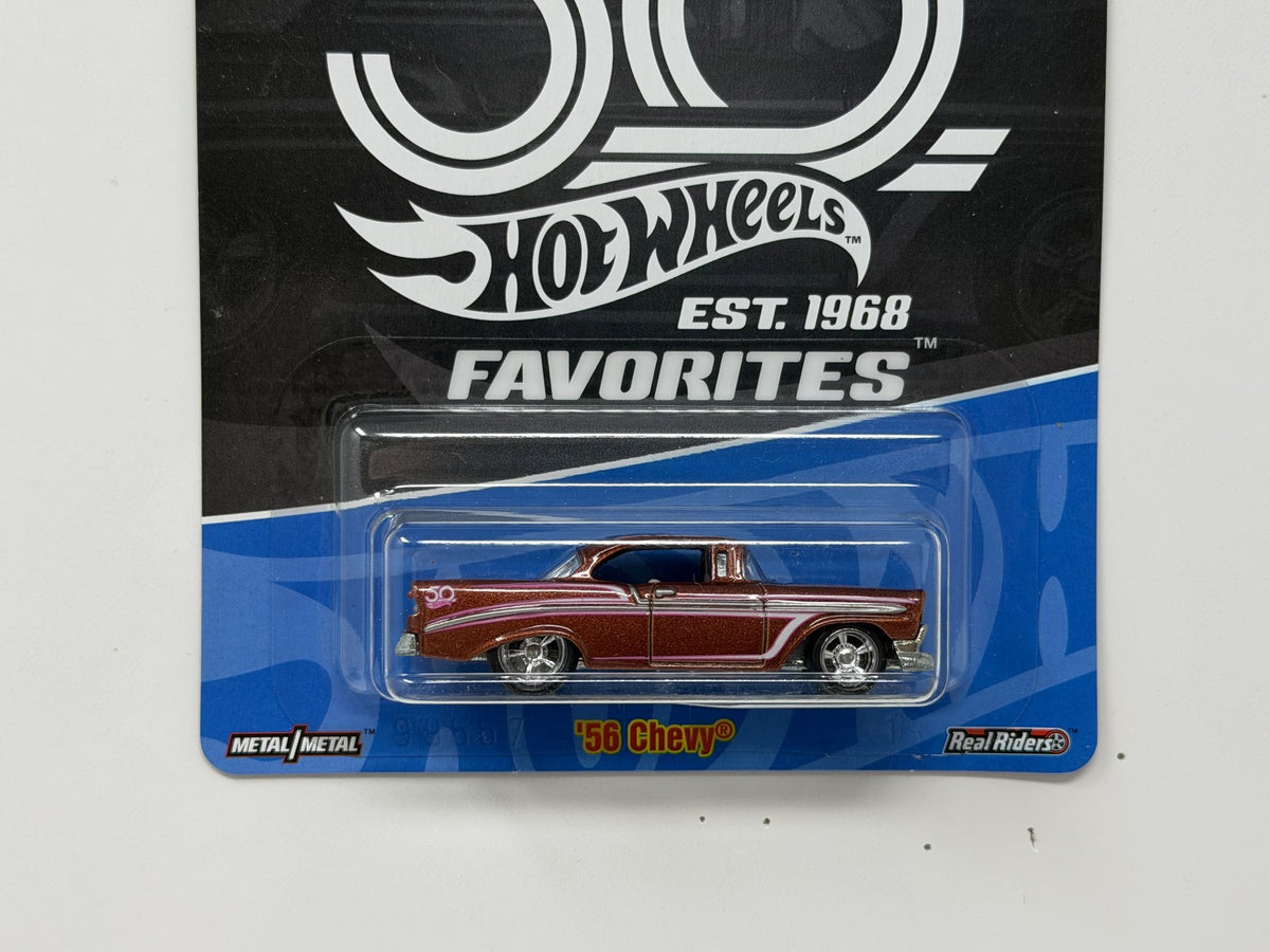 Hot Wheels 50th Favorites 1956 Chevrolet 1:64 Diecast Real Riders