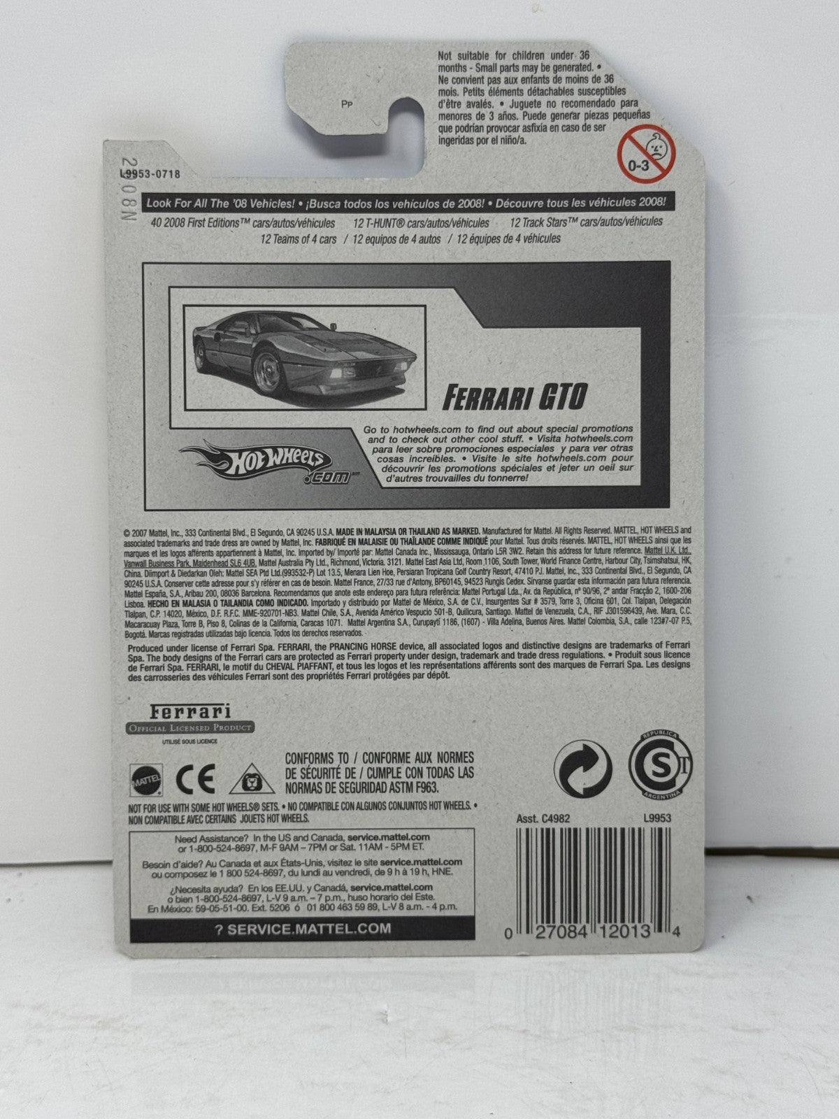 Hot Wheels 2008 First Editions Ferrari GTO 1:64 Diecast