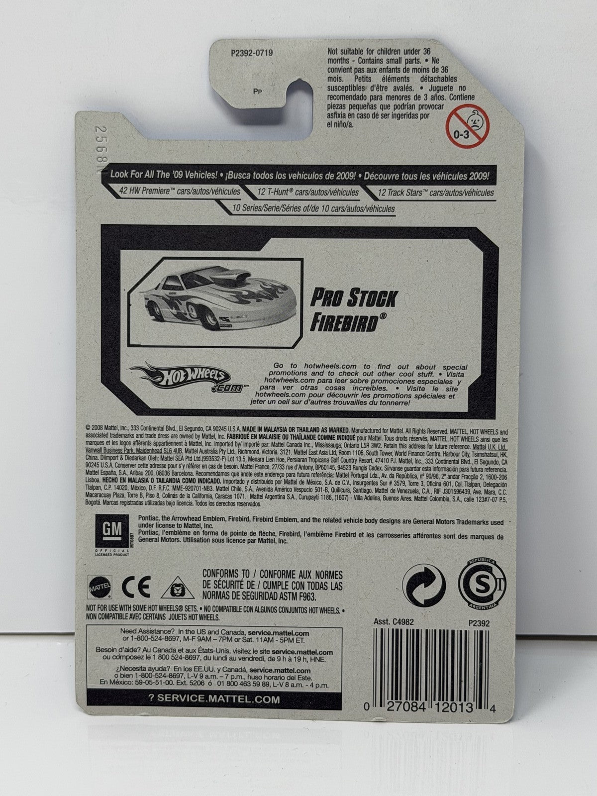 Hot Wheels Racing Pontiac Pro Stock Firebird 1:64 Diecast White