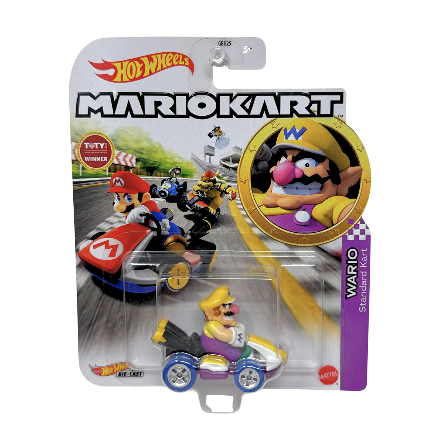 Hot Wheels Mario Kart Wario Standard Kart 1:64 Diecast
