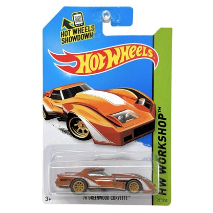 Hot Wheels Super Treasure Hunt 1976 Greenwood Corvette HW Workshop 1:64 Diecast
