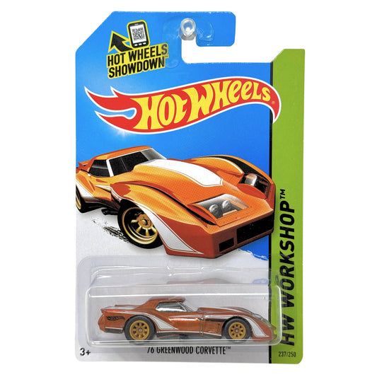 Hot Wheels Super Treasure Hunt 1976 Greenwood Corvette HW Workshop 1:64 Diecast