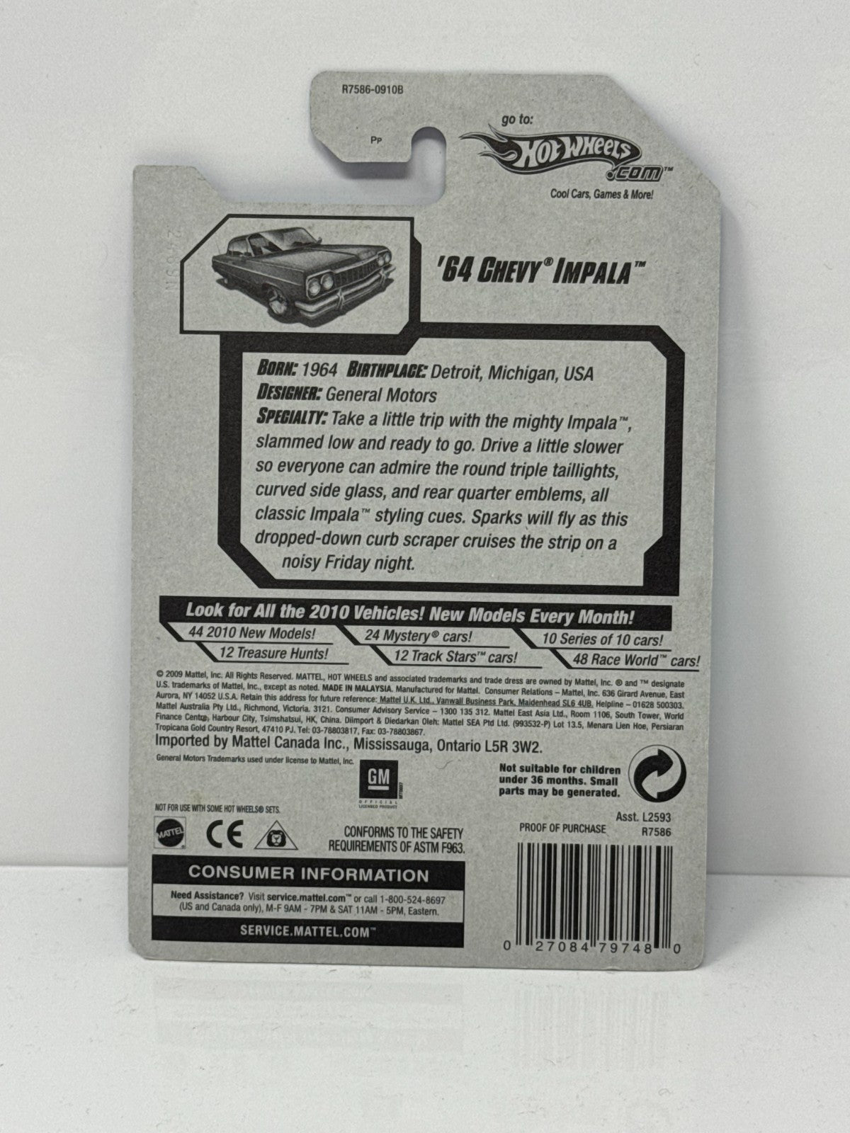 Hot Wheels Hot Auction 1964 Chevy Impala 1:64 Diecast Factory Sealed