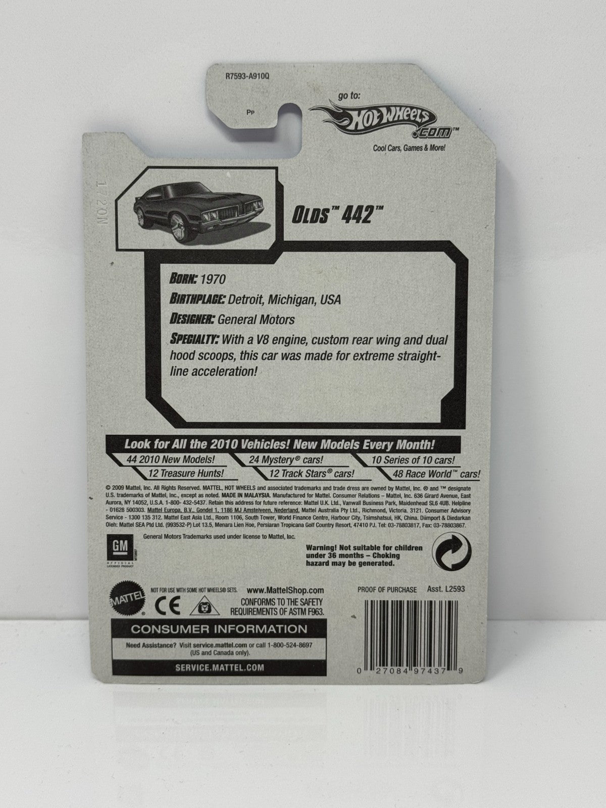 Hot Wheels Hot Auction 1970 Oldsmobile 442 1:64 Diecast Factory Sealed Black