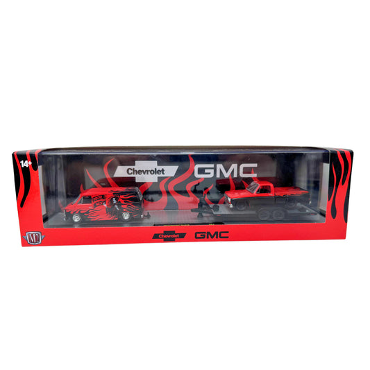 M2 Machines Auto Haulers 1976 GMC Sierra Grande & Chevrolet Van G10 1:64 Diecast