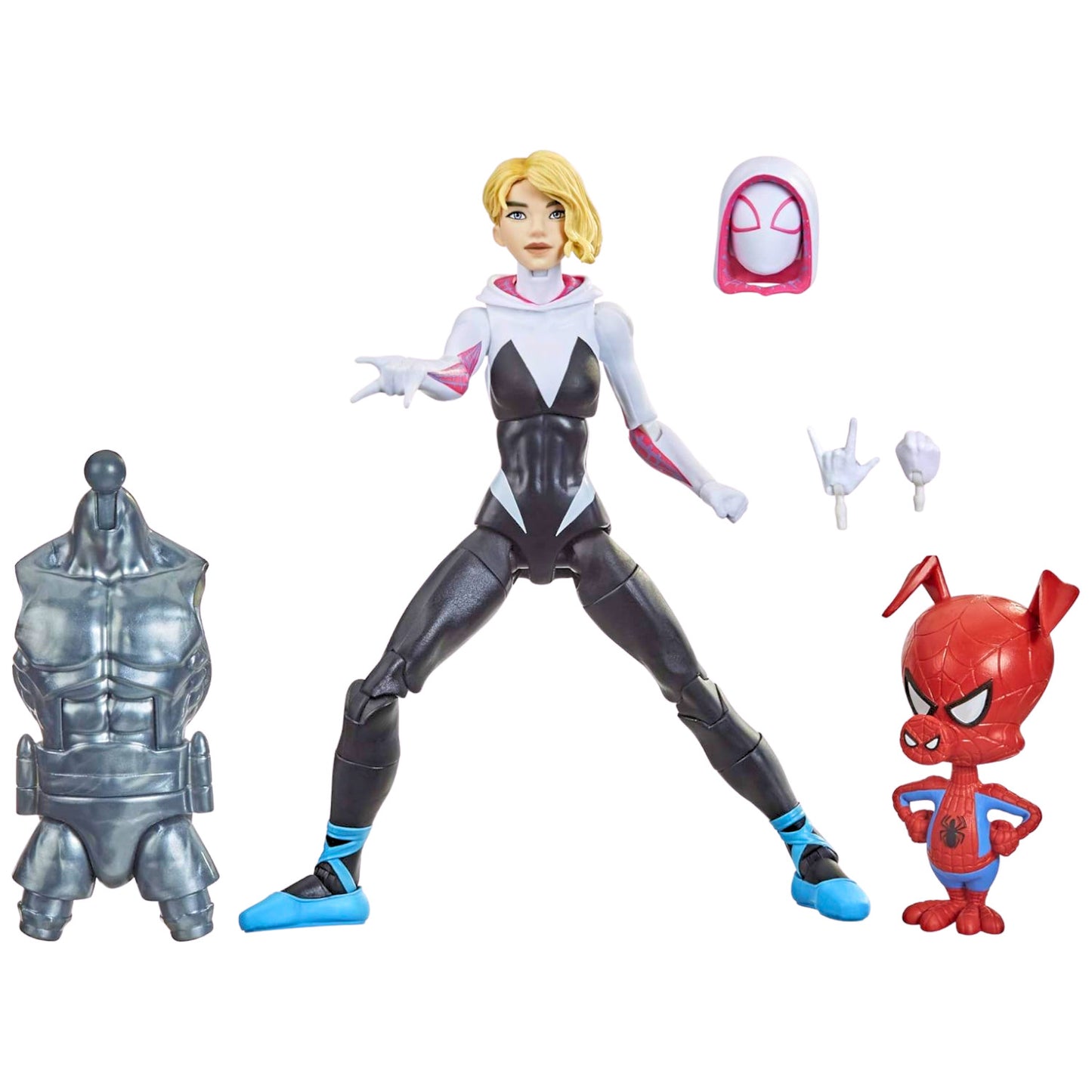 Marvel Legends Spider-Man Into the Spider-Verse Gwen Stacy w Stilt-Man BAF Piece