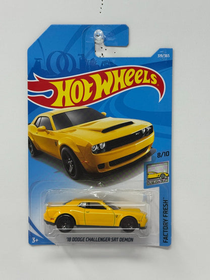 Hot Wheels Factory Fresh 2018 Dodge Challenger SRT Demon 1:64 Diecast Yellow