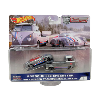 Hot Wheels Premium Team Transport #1 Porsche 356 Speedster & Hauler 1:64 Diecast