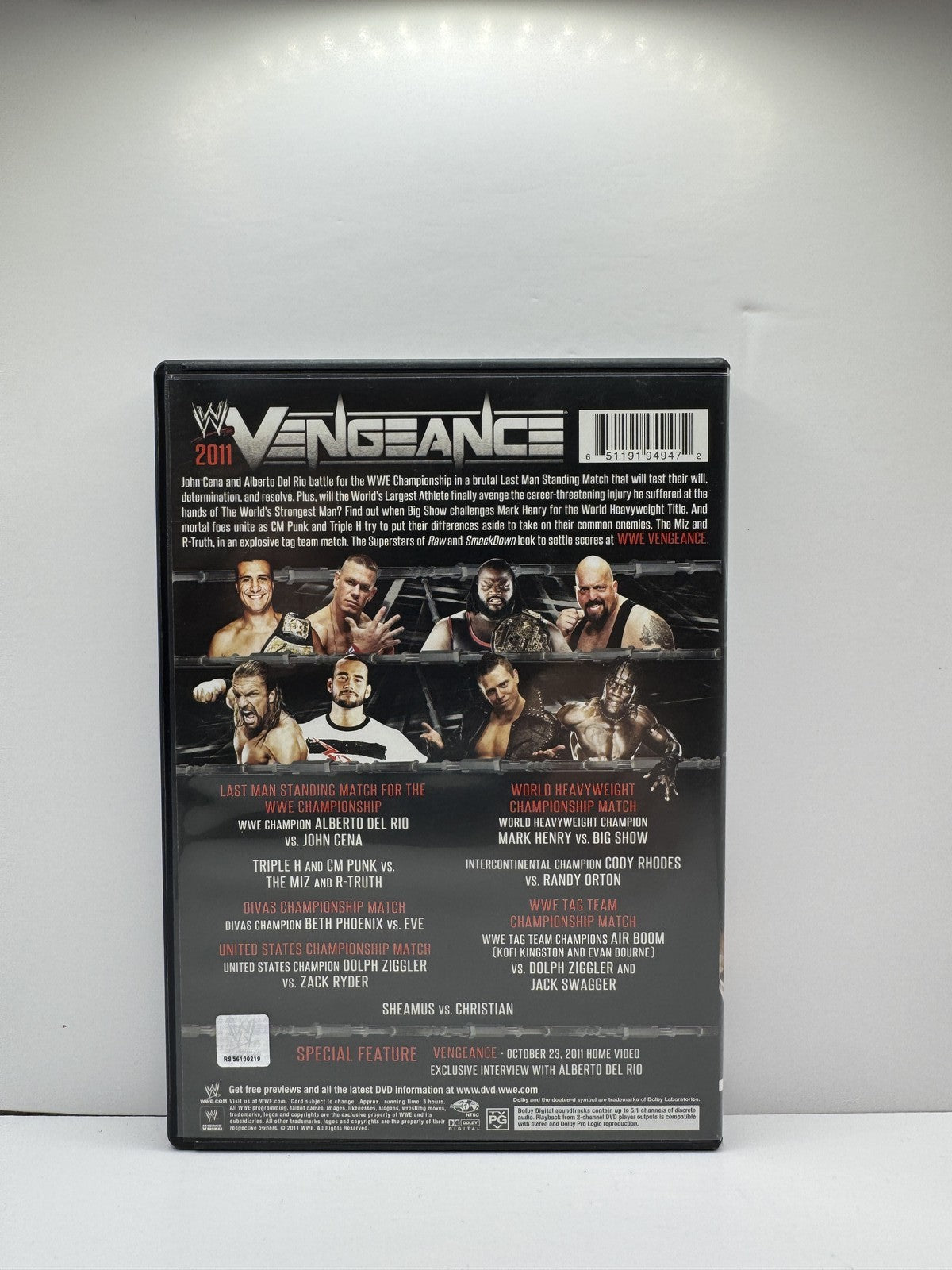 WWE Vengeance 2011 (DVD) WWE Wrestling