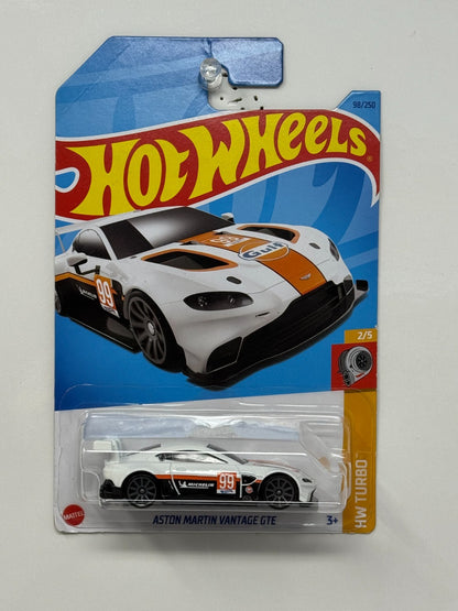 Hot Wheels Turbo Aston Martin Vantage GTE Gulf 1:64 Diecast White