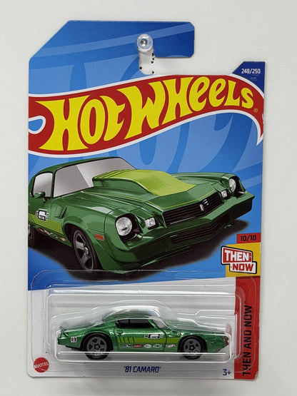 Hot Wheels Then and Now 1981 Chevrolet Camaro 1:64 Diecast Green
