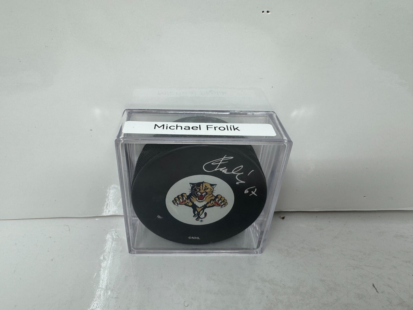 Michael Frolik Florida Panthers Signed NHL Autograph Puck Silver Auto