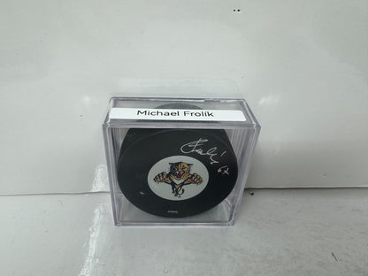Michael Frolik Florida Panthers Signed NHL Autograph Puck Silver Auto