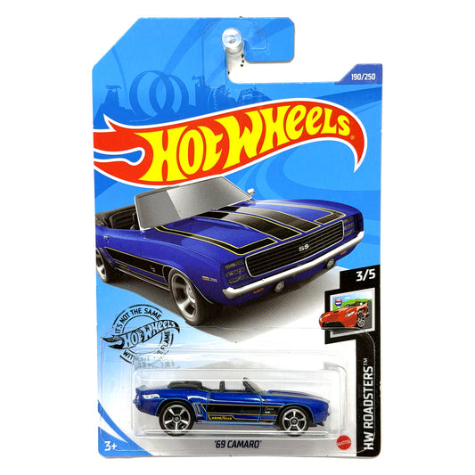 Hot Wheels HW Roadsters 1969 Chevrolet Camaro 1:64 Diecast Blue