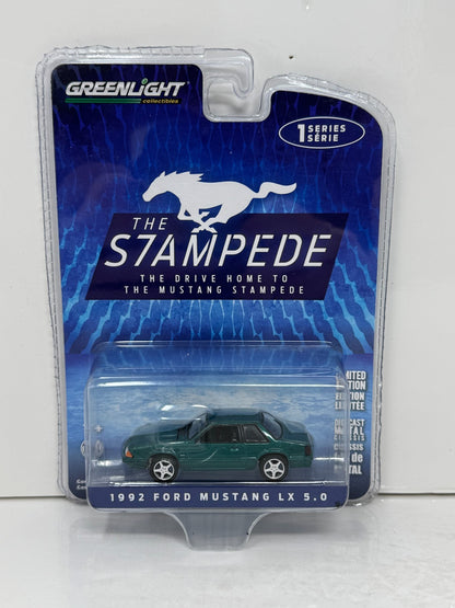 Greenlight The Stampede 1992 Ford Mustang LX 5.0 Green 1:64 Diecast