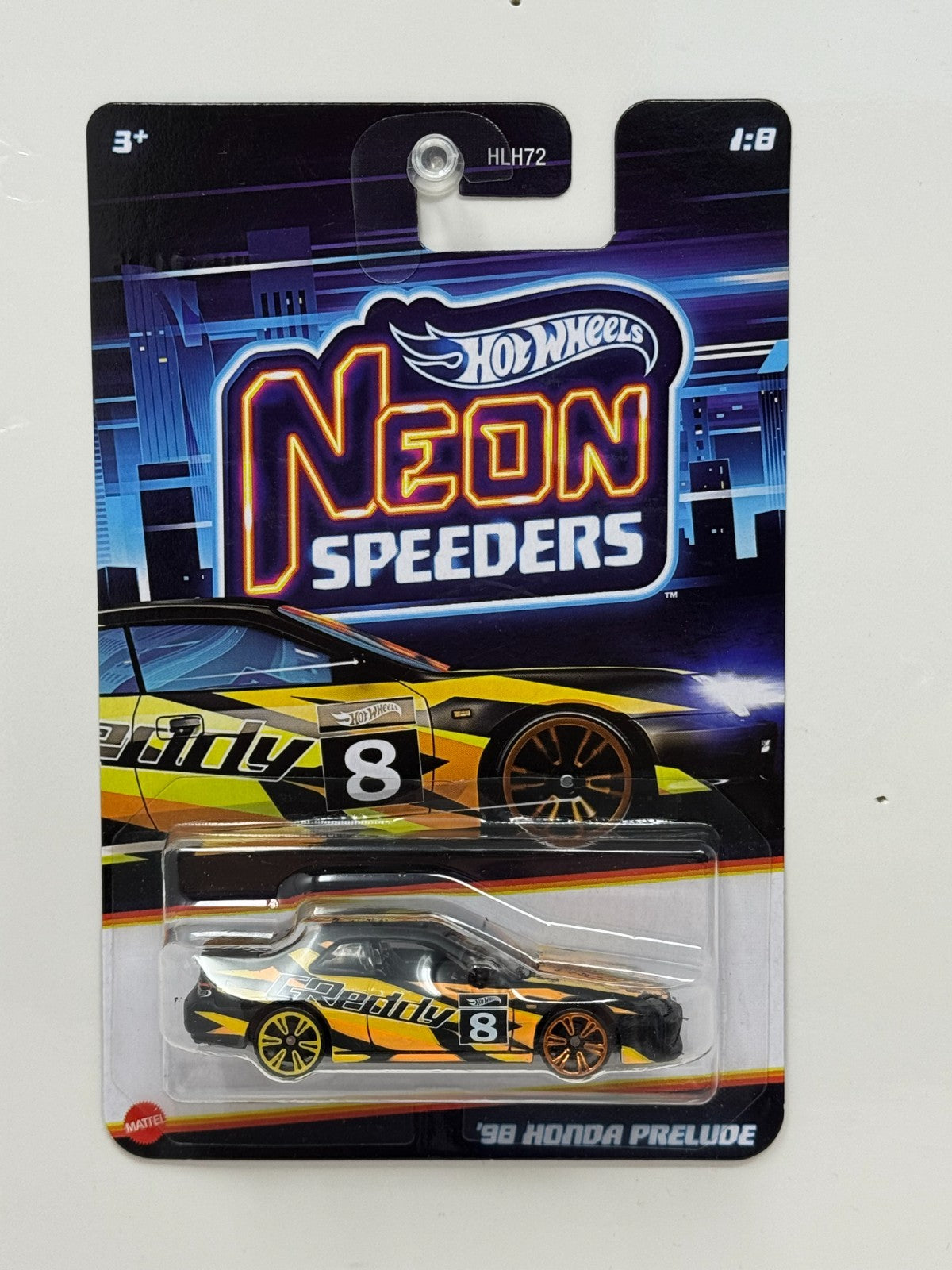 Hot Wheels Neon Speeders 1998 Honda Prelude 1:64 Diecast Black Orange