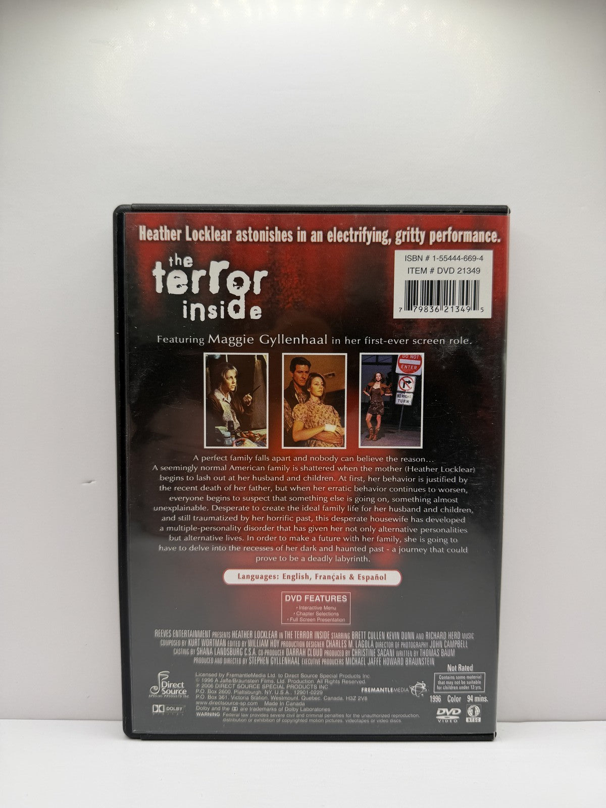 The Terror Inside (DVD) Heather Locklear Brett Cullen Thriller