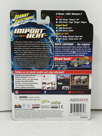 Johnny Lightning Import Heat 1982 Mazda RX-7 & 1981 Datsun 280ZX 1:64 Diecast