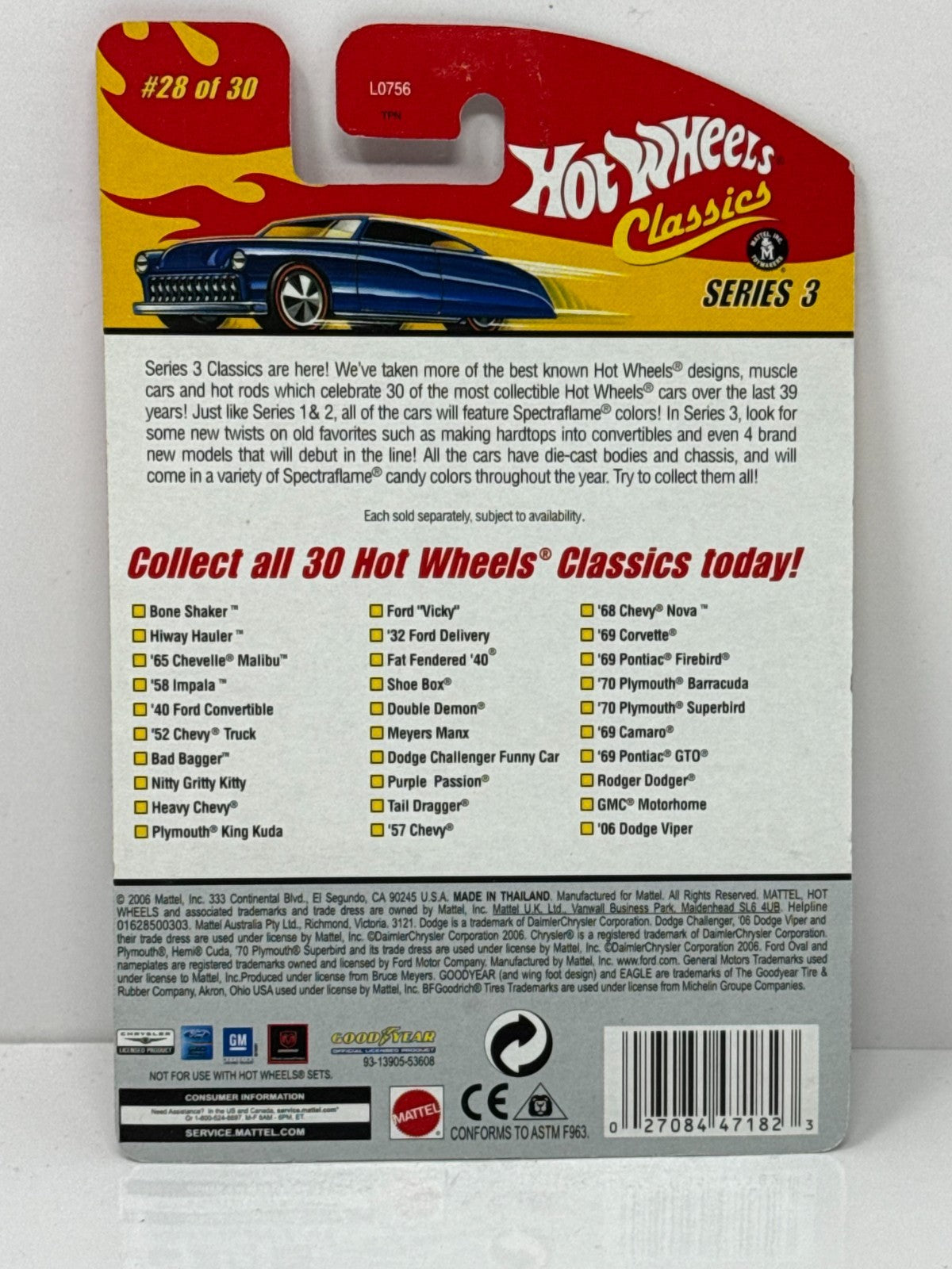 Hot Wheels Classics Rodger Dodger Series 3 1:64 Diecast