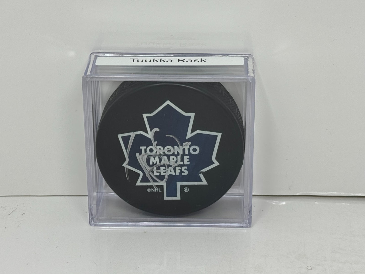 Tuukka Rask Toronto Maple Leafs Signed NHL Autograph Puck Silver Auto